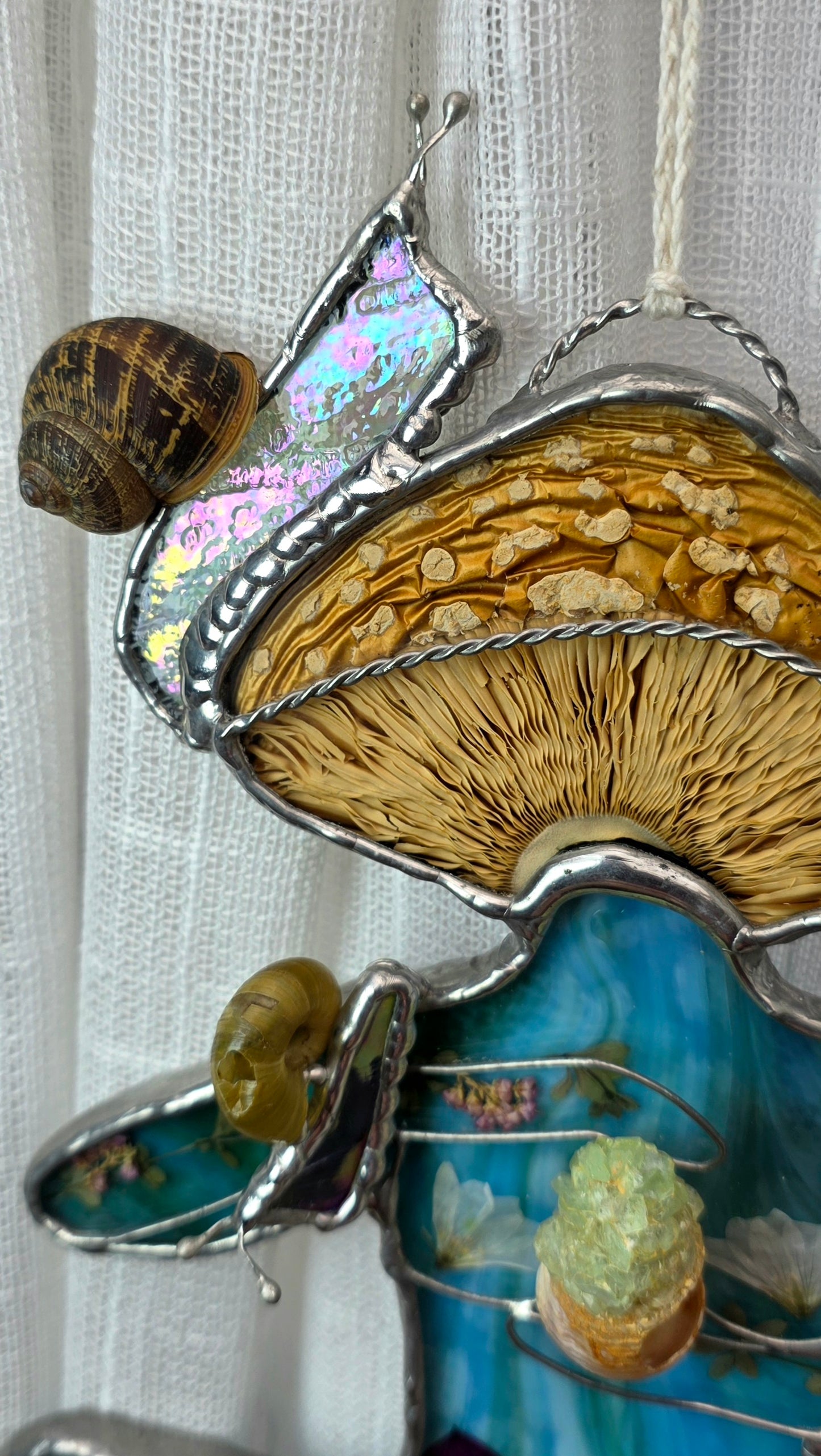 Mushroom Goddess stained Glass